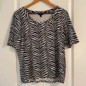 Talbots, Zebra Print Short Sleeve Top